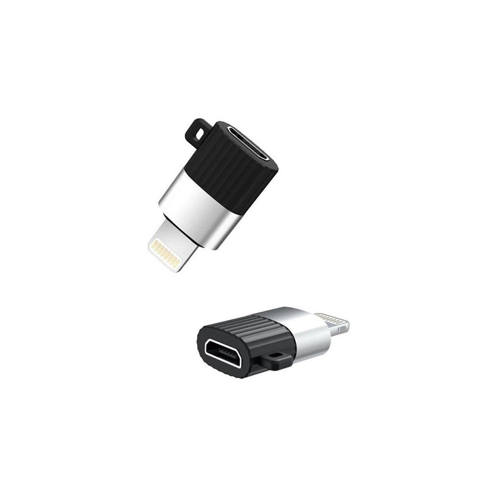 Перехідник Lightning M to Micro 5P F black XO (XO-NB149B-BK)
