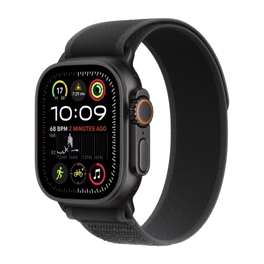 Ремінець до смарт-годинника Apple 49mm Black Trail Loop - M/L - Black Titanium Finish (MYQ63ZM/A)