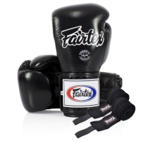 Fairtex BGV5 Black 10oz Boxing Gloves (Bandages Included) (BGV5_10oz_Black)