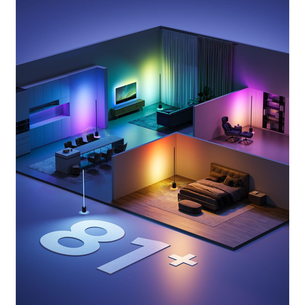 Торшер Govee H6079, 1500Lm, RGBICW, with speaker, WI-FI/Bluetooth, black (H6079312)