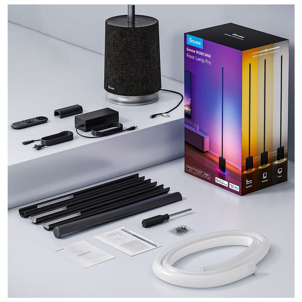 Торшер Govee H6079, 1500Lm, RGBICW, with speaker, WI-FI/Bluetooth, black (H6079312)