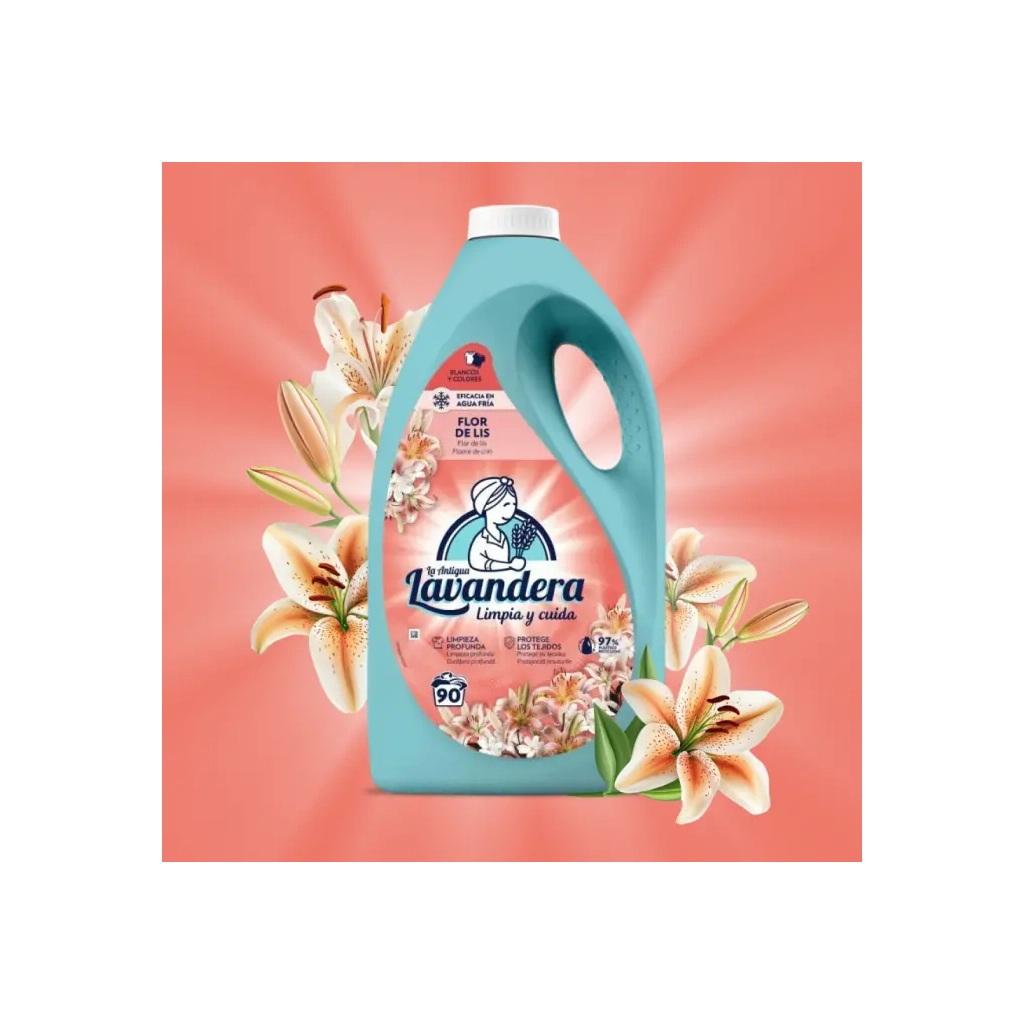 Гель для прання La Antigua Lavandera Flor de Lis З ароматом лілій та жасмину 4.5 л (8435495847878)