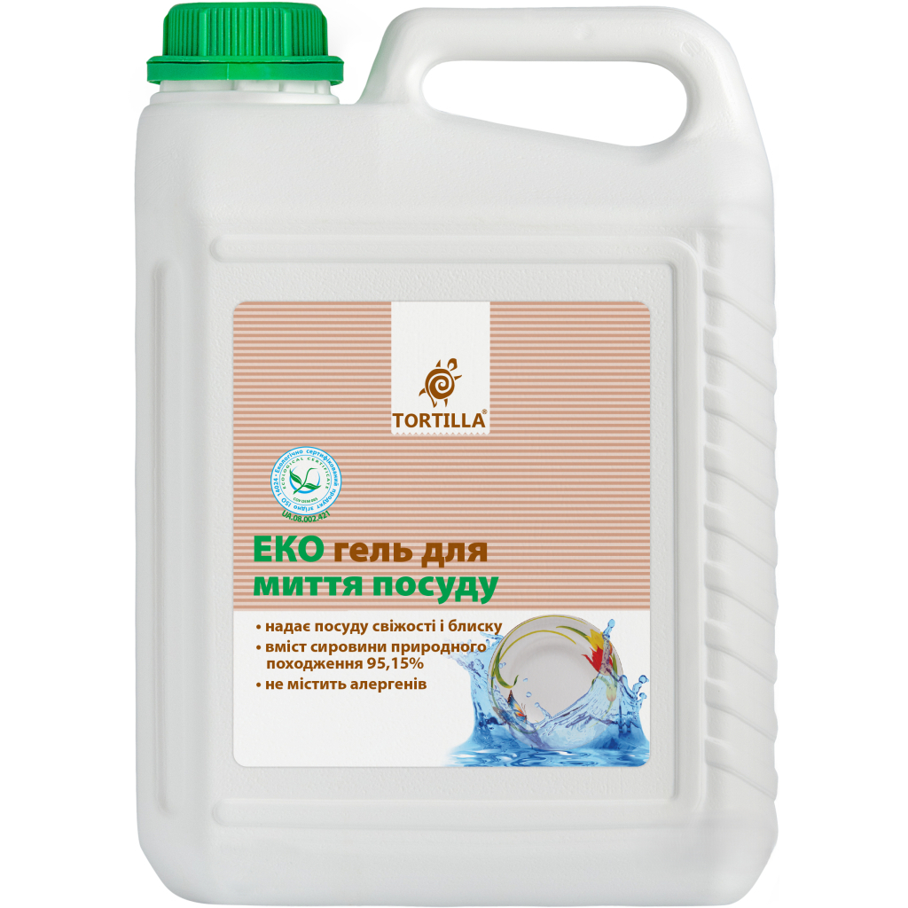 Засіб для ручного миття посуду Tortilla Еко гель 5 л (4820178060950)
