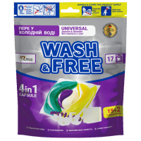 Capsules for washing Wash&Free Universal Jasmine and lavender with Marseille soap 17 pcs. (4260637726490)