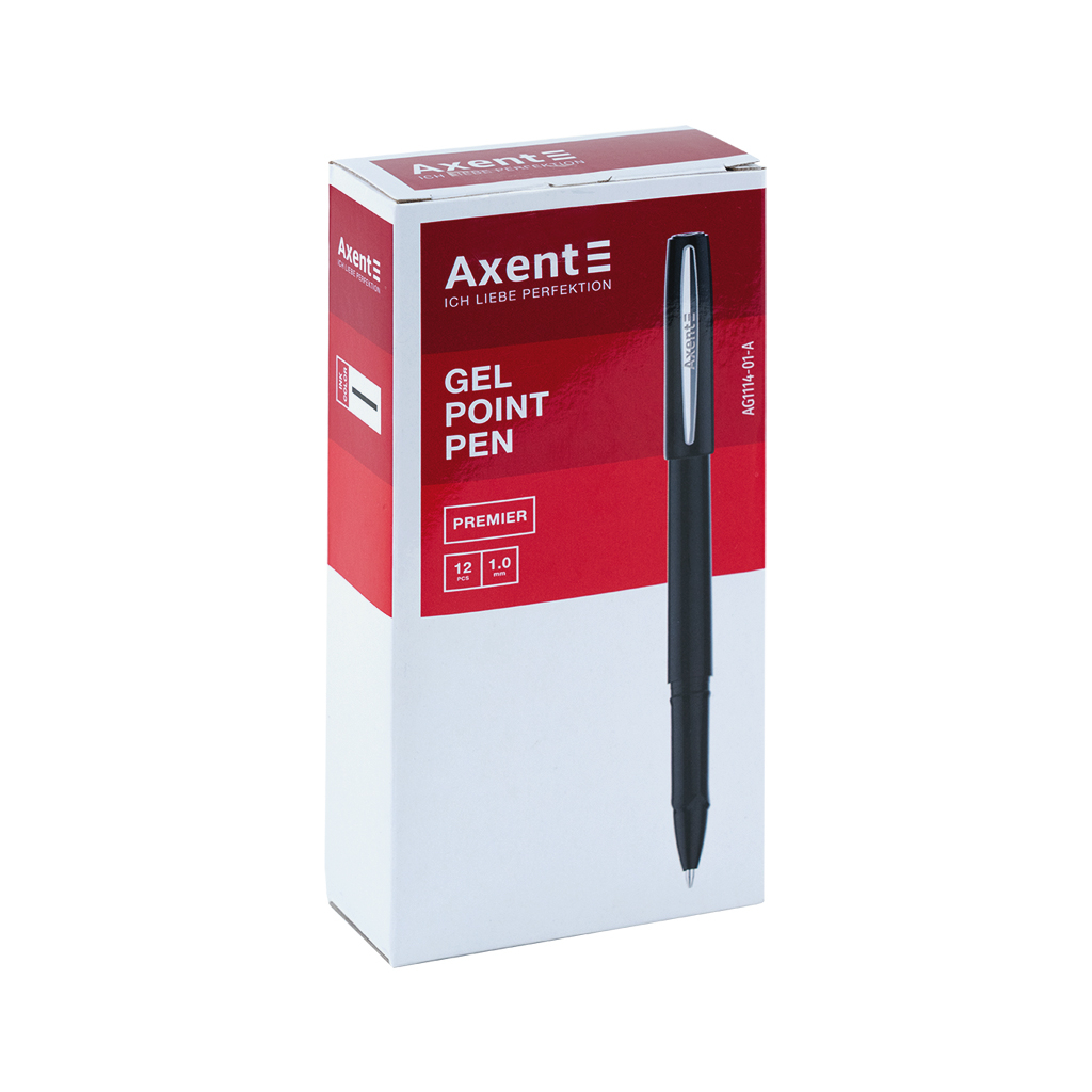 Ручка гелева Axent Premier 1,0 мм, чорний (AG1114-01-A)