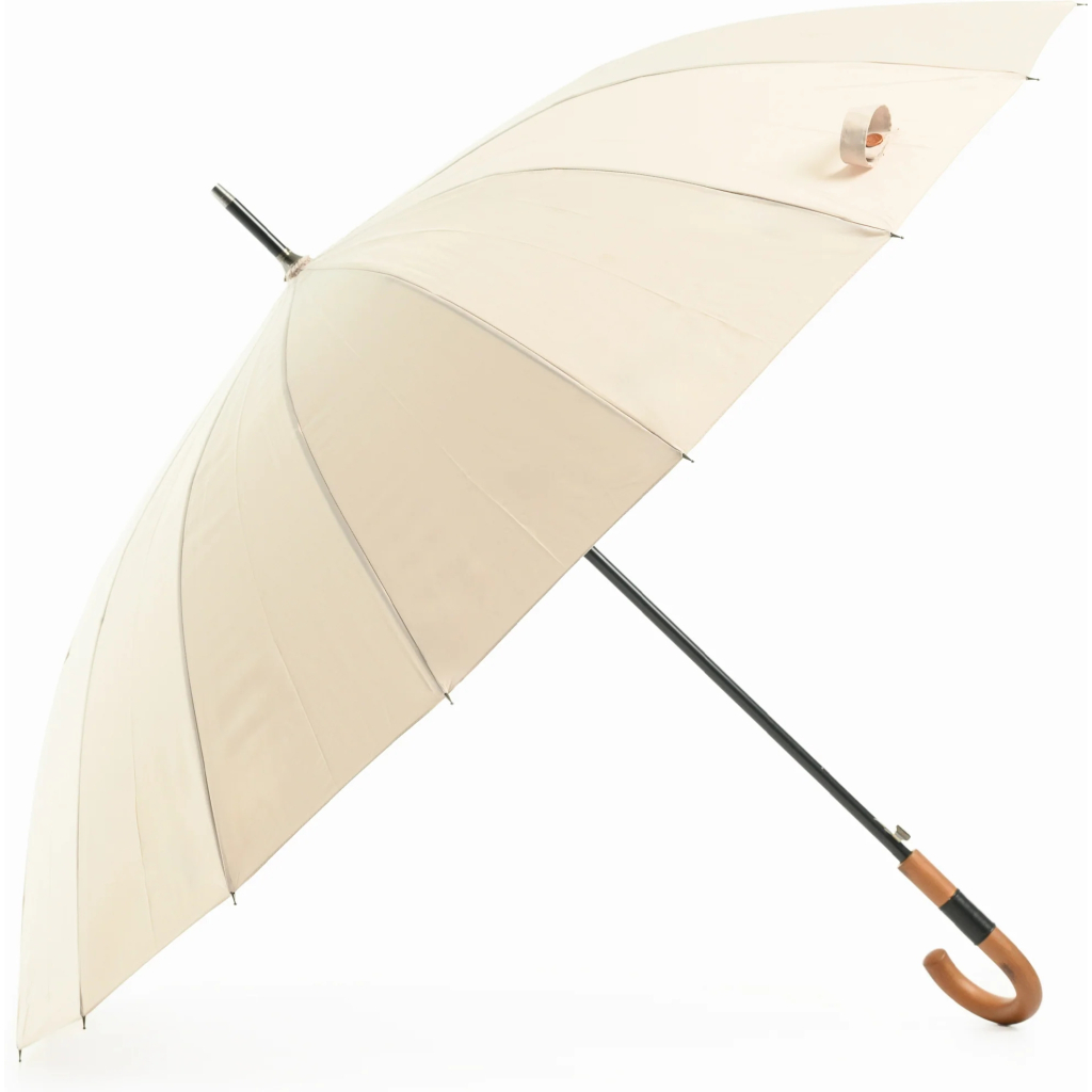 Парасоля Krago тростина PRIME з дерев''яною ручкою бежева (umb-16-003)
