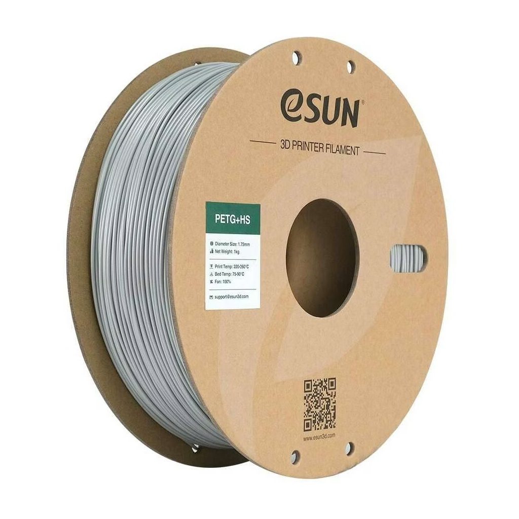 Пластик для 3D-принтера eSUN ePETG+HIGH SPEED 1,75mm 1kg SOLID SILVER (EPETG+HS-P175SS1)