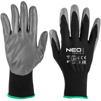 Protective gloves Neo Tools polyester with nitrile coating, p.8, gray-black (97-647K-8)