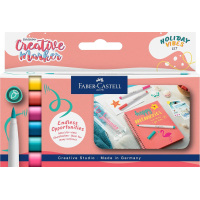 Set of Faber-Castell thin markers for decoration Goldfaber Creative Marker Brush Holiday Vibes, tip B 6 colors (33006)
