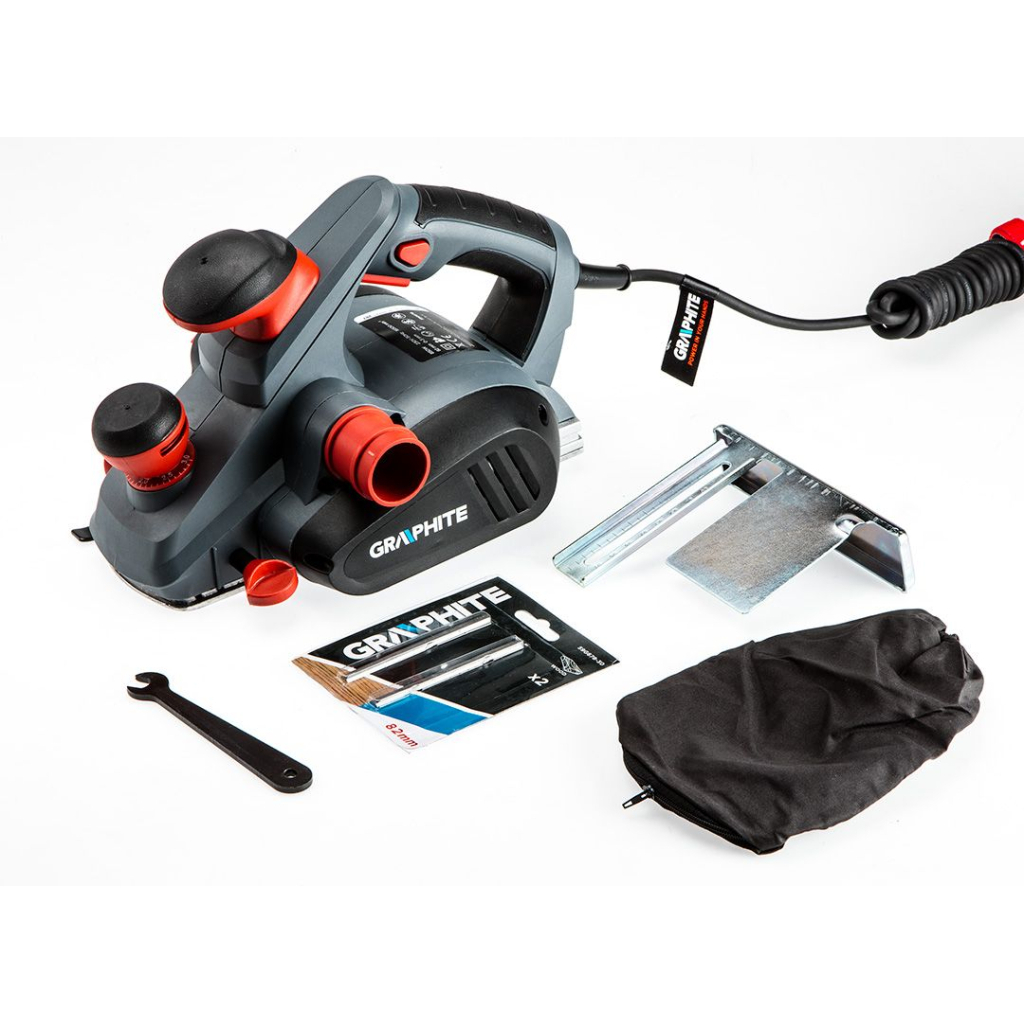 Електрорубанок Graphite 850W, 82мм, стругання до 3мм, 3.1кг (59G678)