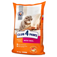 Сухий корм для кішок Club 4 Paws Преміум. З телятиною 14 кг (4820083909207)