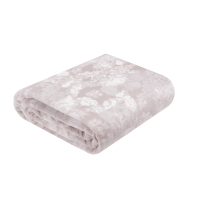 Home Line fleece blanket Flowers beige, 150x195 cm (170798)