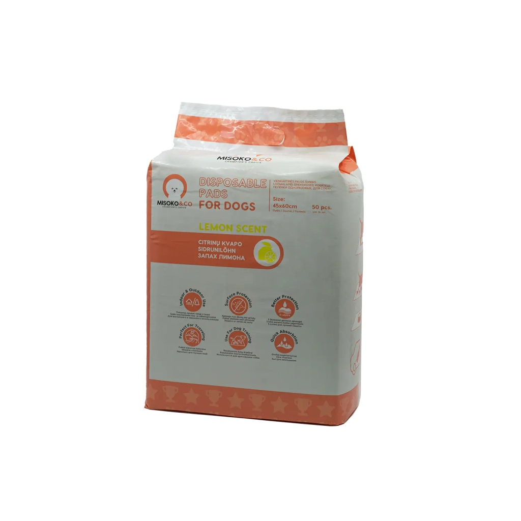 Пелюшки для собак MISOKO&CO з ароматом лимона 45х60 см 50 шт (SHAMSK63061_50) Пелюшки для собак MISOKO&CO з ароматом лимона 45х60 см 50 шт (SHAMSK63061_50)