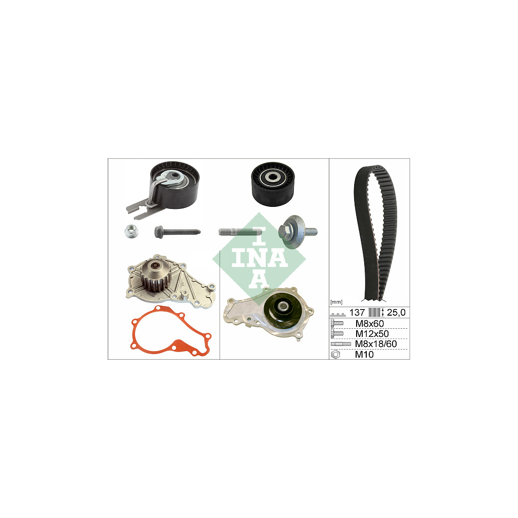 Комплект ременя ГРМ з помпой INA 530 0375 30 Комплект ременя ГРМ з помпой INA 530 0375 30