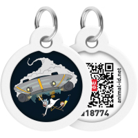 Address book for animals WAUDOG Smart ID with QR passport "Rick and Morty 1", circle 30 mm (230-0280)