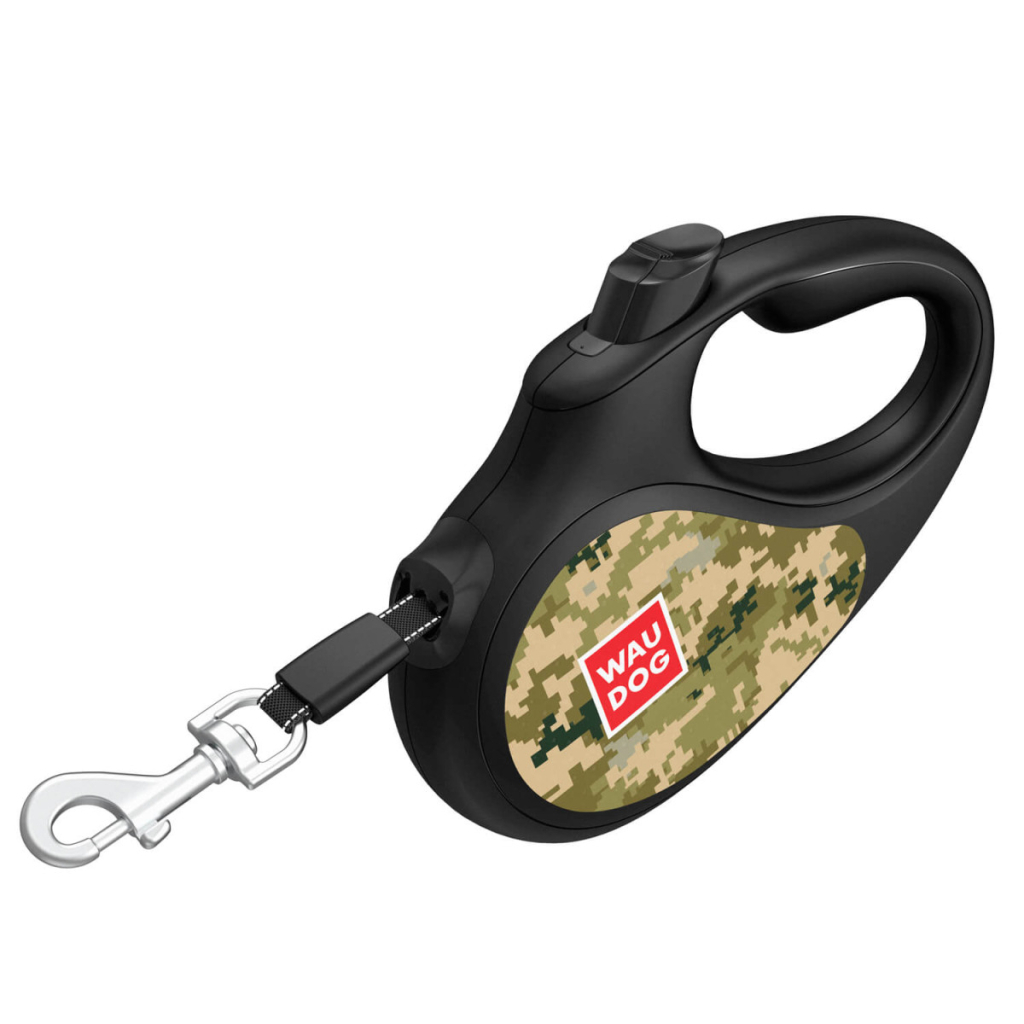 Повідець для собак WAUDOG R-leash Мілітарі світловідбиваюча стрічка L 5 м (383-4026)