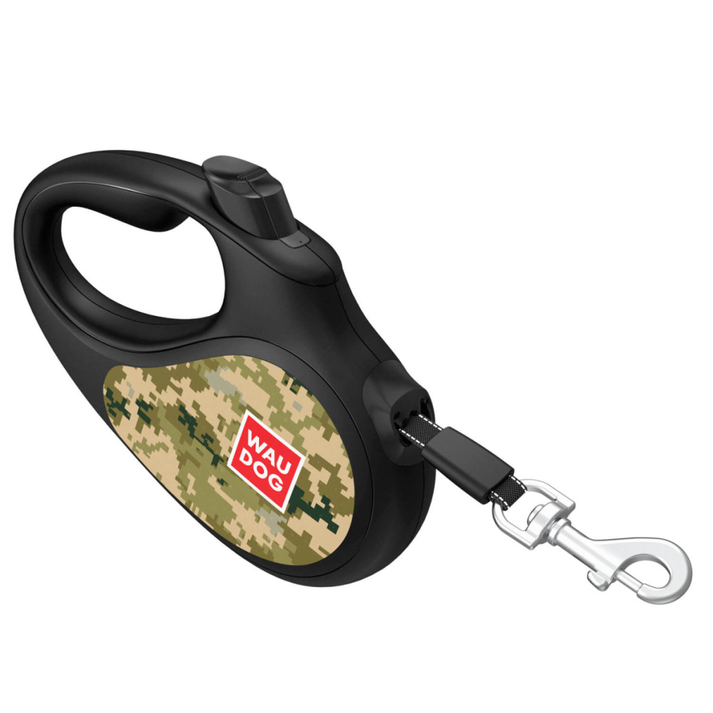 Повідець для собак WAUDOG R-leash Мілітарі світловідбиваюча стрічка L 5 м (383-4026)