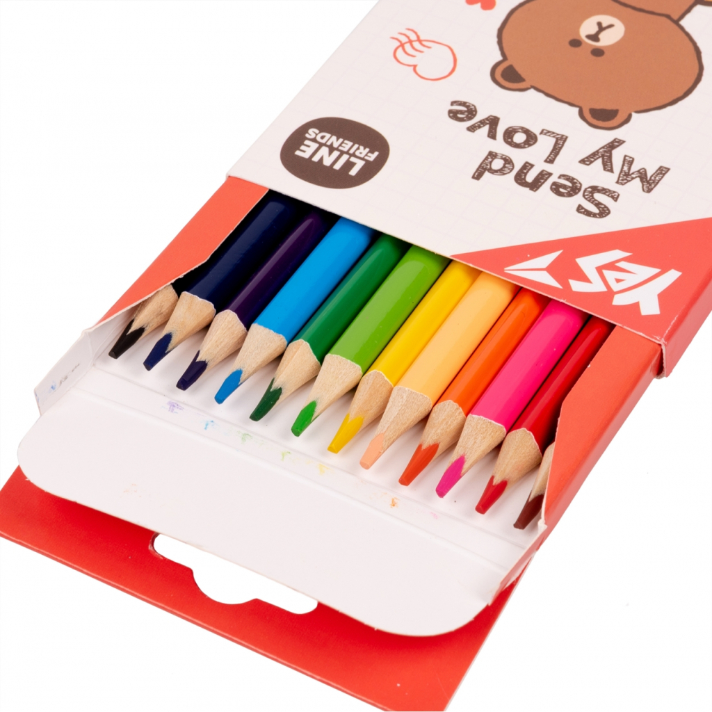 Олівці кольорові Yes Line Friends 12 кол (290705) Олівці кольорові Yes Line Friends 12 кол (290705)