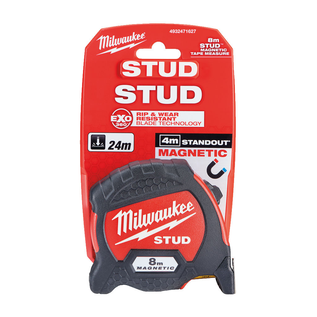 Рулетка Milwaukee магнітна STUD, 8м 33мм (4932471627)
