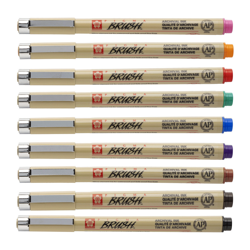 Лайнер Sakura пензель PIGMA Brush, Чорний (084511352087)