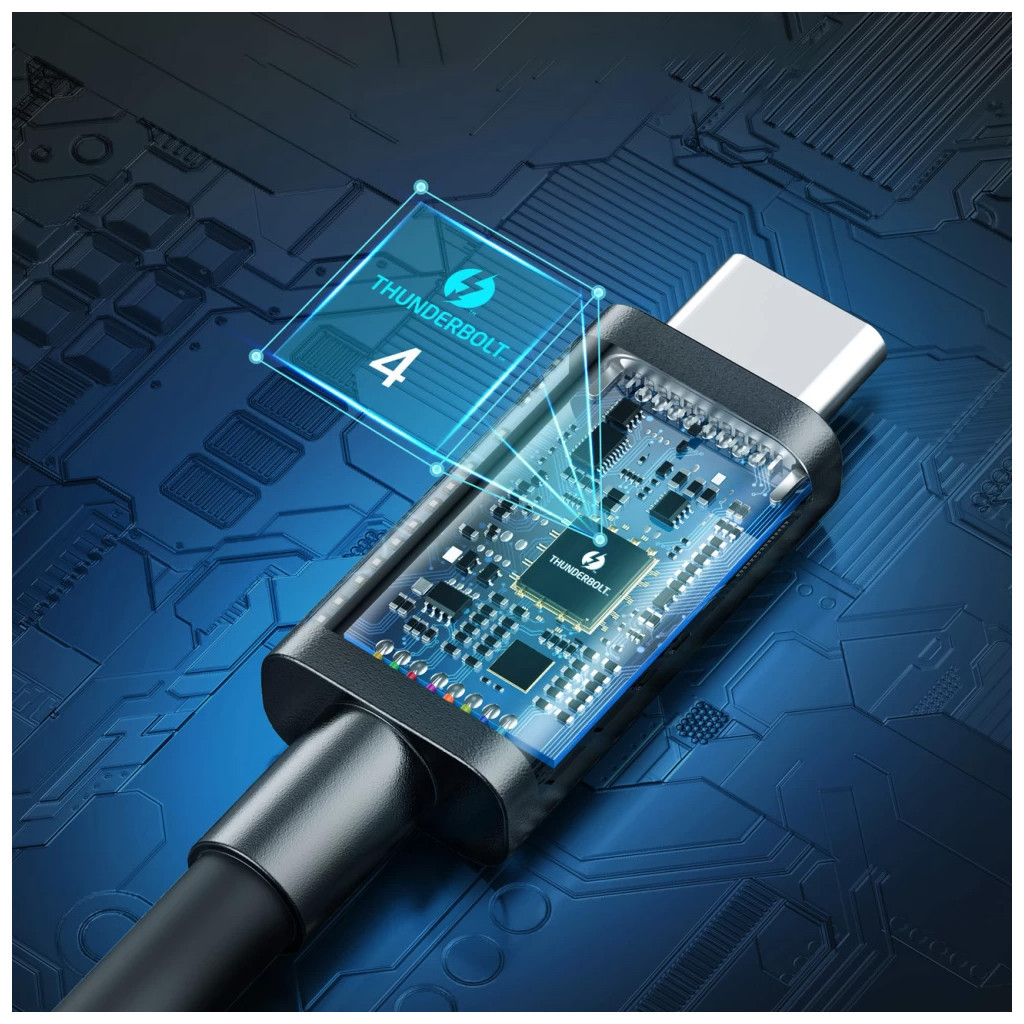 Дата кабель USB-C to USB-C 0.8m Thunderbolt4 40Gbps Power Delivery 100W 8K60Hz Choetech (A3010-BK)