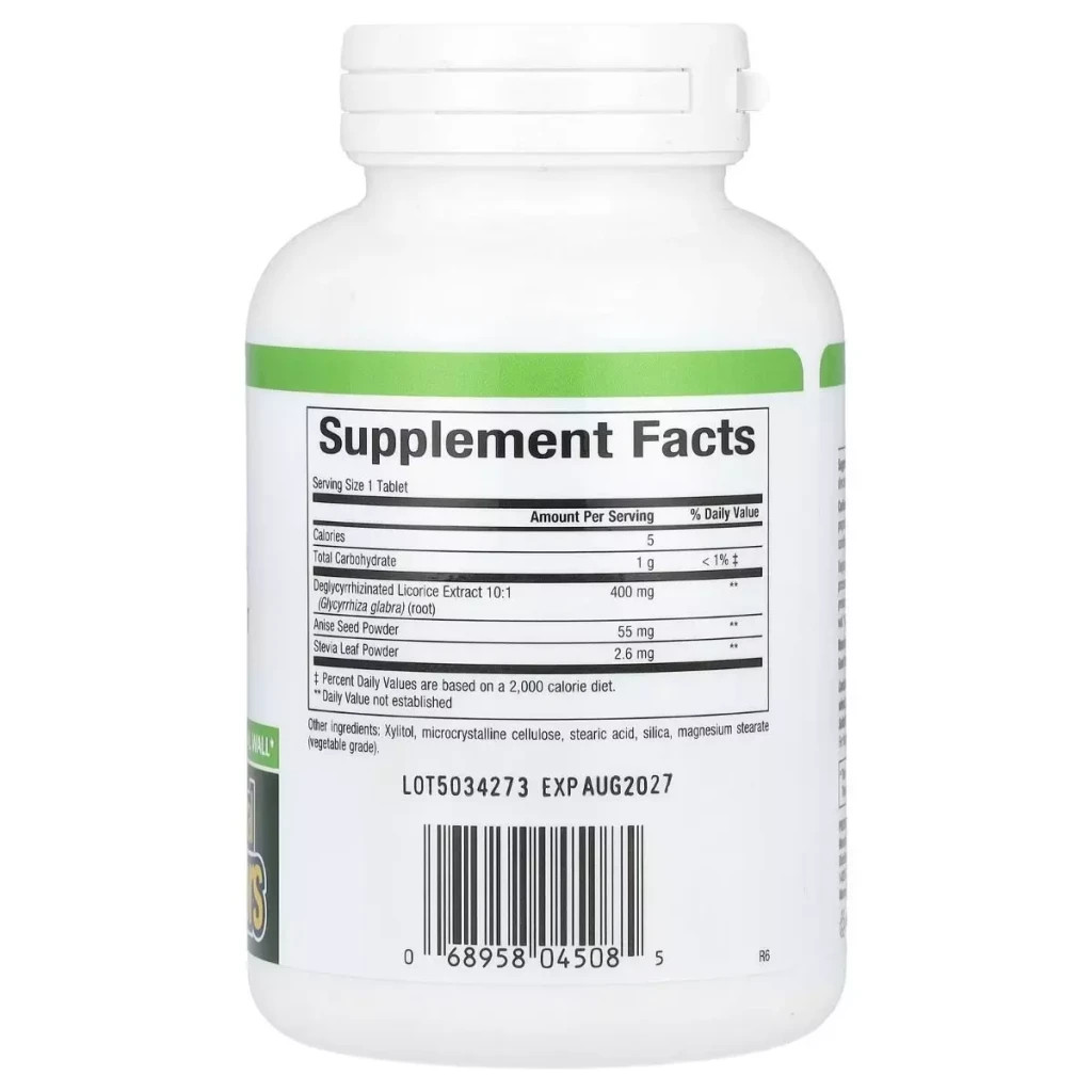 Трави Natural Factors Екстракт кореня солодки дегліцирризінований, DGL, Deglyc (NFS-04508)
