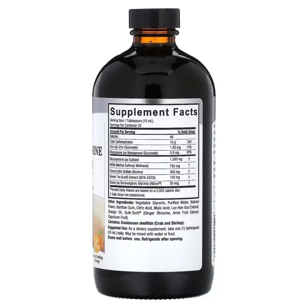 Вітамінно-мінеральний комплекс Nature's Answer Глюкозамін-хондроїтин рідкий, смак апельсина, Liquid Glucosam (NTA-26155)