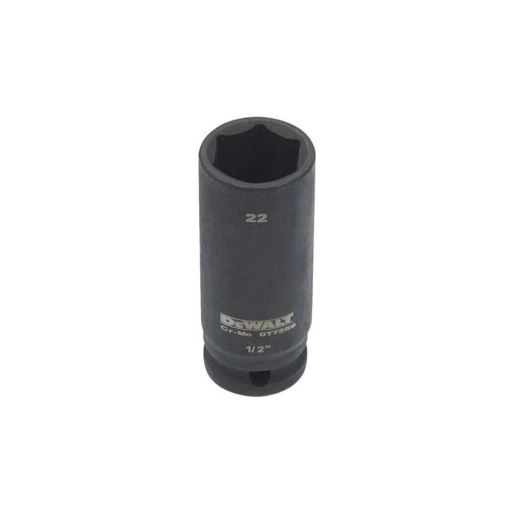 Торцева головка DeWALT IMPACT 1/2", 22 мм, ударна, довга, шестигранна (DT7556) Торцева головка DeWALT IMPACT 1/2", 22 мм, ударна, довга, шестигранна (DT7556)