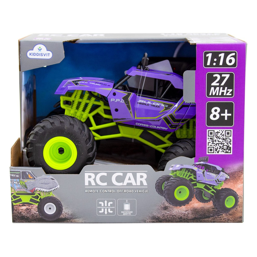 Радіокерована іграшка Sulong Toys Bigfoot Off-road – Violet (1:16, 27 МГц (MHz)) (SL-358RHV) Радіокерована іграшка Sulong Toys Bigfoot Off-road – Violet (1:16, 27 МГц (MHz)) (SL-358RHV)