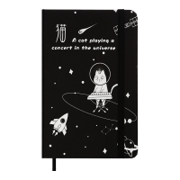 Notebook ZiBi Cosmo A6 in a cell hard cover on an elastic band 80 sheets, black (ZB.116102)
