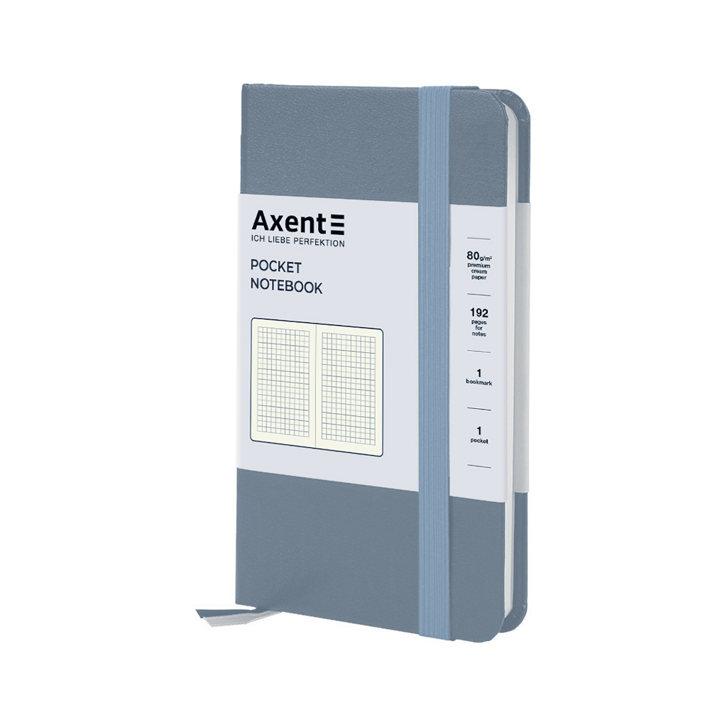 Книга записна Axent Partner 95x140 мм, 96 аркушів, клітинка, сіра (8301-62-A) Книга записна Axent Partner 95x140 мм, 96 аркушів, клітинка, сіра (8301-62-A)