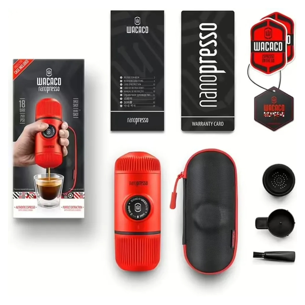 Кавоварка кемпінгова Wacaco Nanopresso з чохлом червона (WNANORED) Кавоварка кемпінгова Wacaco Nanopresso з чохлом червона (WNANORED)