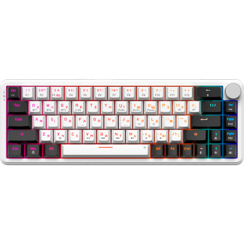 Клавіатура GamePro Asgard Valhalla MK210W Pro 65 RGB Wireless/Bluetooth/USB White (MK210W Pro) Клавіатура GamePro Asgard Valhalla MK210W Pro 65 RGB Wireless/Bluetooth/USB White (MK210W Pro)