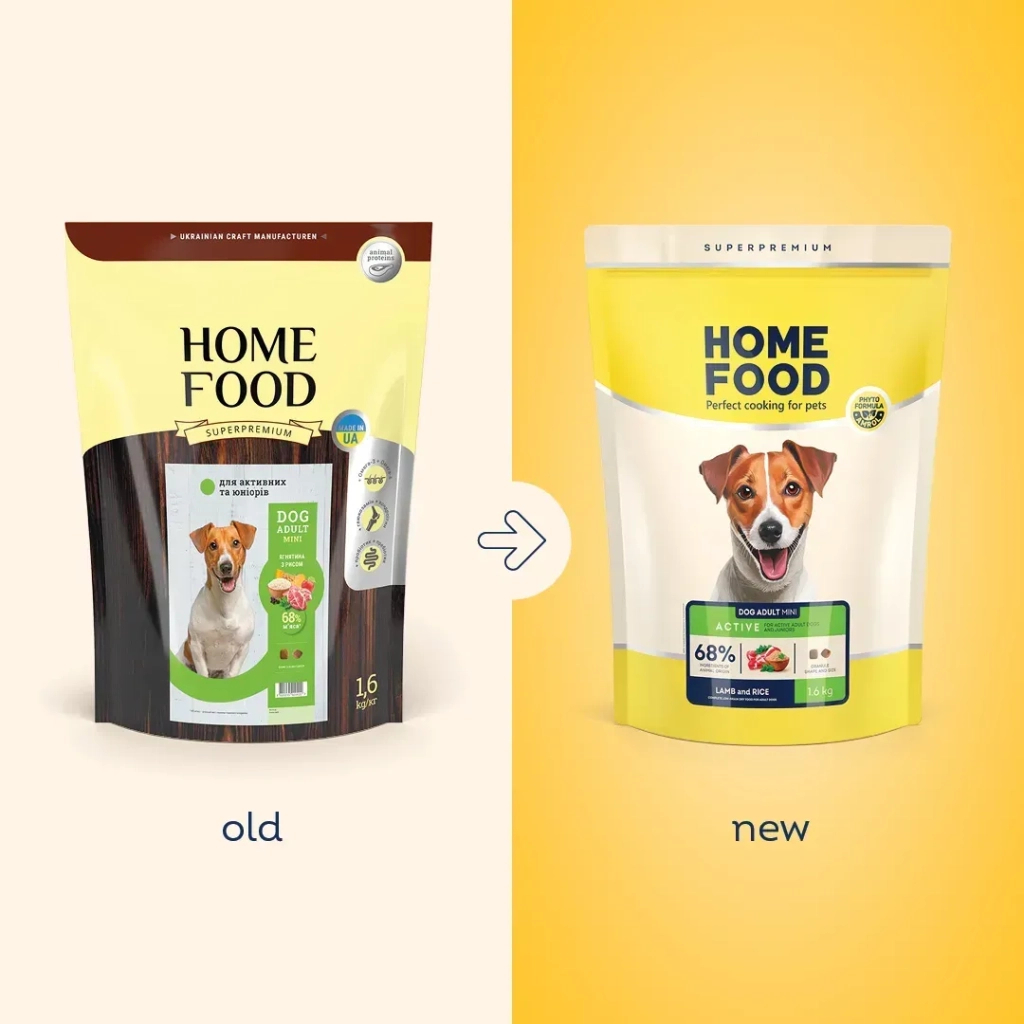 Сухий корм для собак Home Food ADULT MINI Low-grain For active adult and junior з ягням та рисом 1.6 кг (4820235020422) Сухий корм для собак Home Food ADULT MINI Low-grain For active adult and junior з ягням та рисом 1.6 кг (4820235020422)