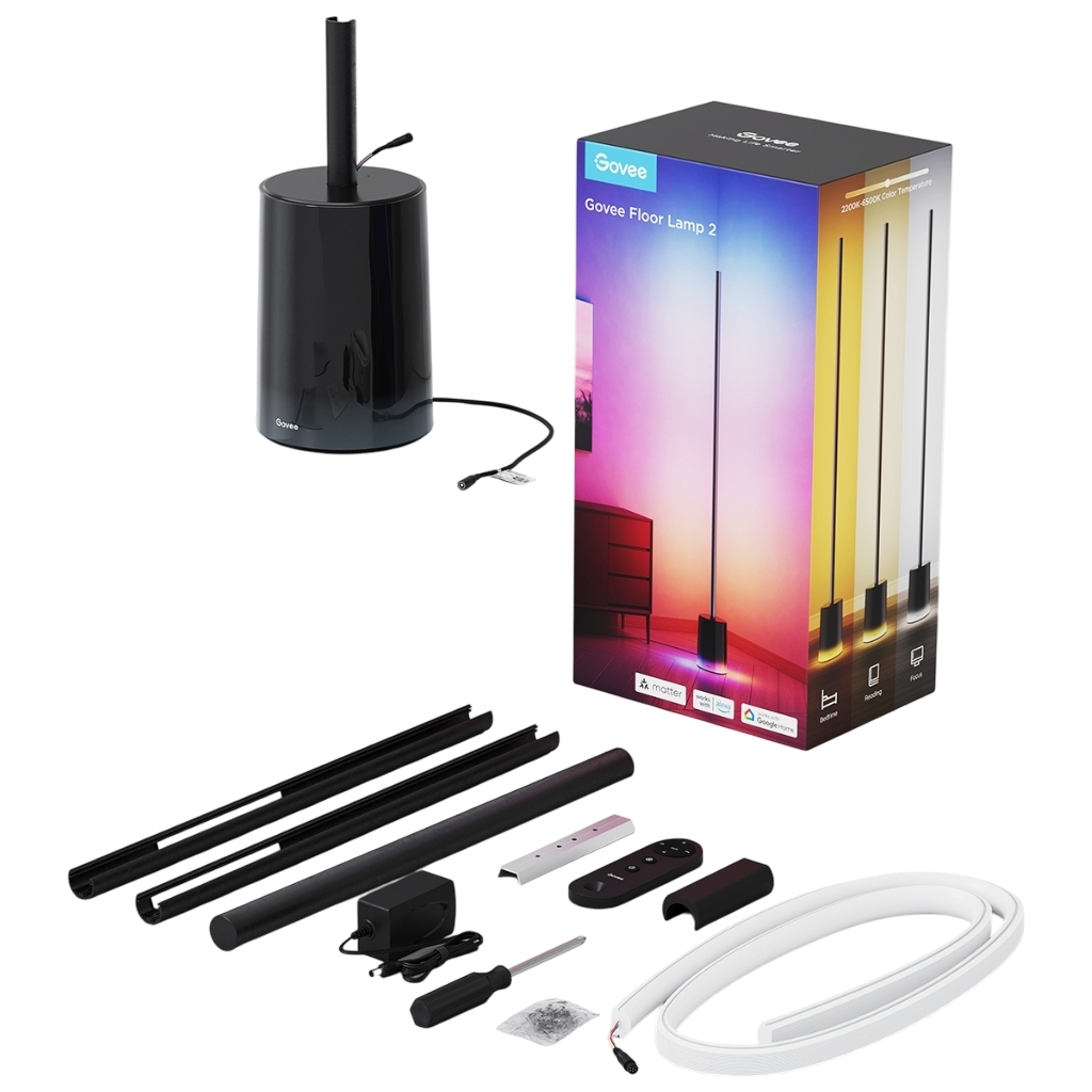 Торшер Govee H607C Floor Lamp 2, 1725Lm, RGBICWW, WI-FI/Bluetooth, black (H607C311)