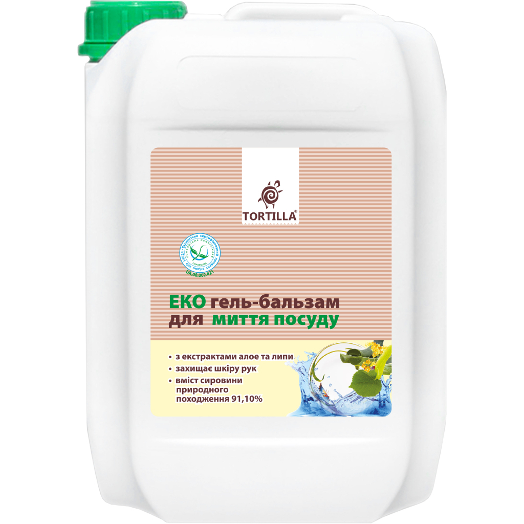 Засіб для ручного миття посуду Tortilla Еко гель-бальзам 4.7 л (4820178062558)