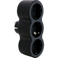 Network distributor Legrand STANDARD 3x2K+With front sockets, color Black (694519)