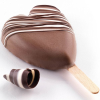 Mold for ice cream Silikomart series "Gelateria" Heart 2 forms, tray, 50 sticks (GEL03)