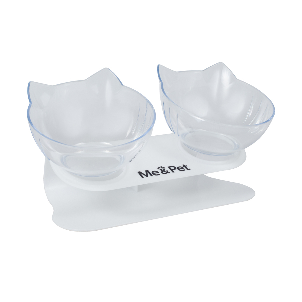 Посуд для котів Me&Pet Миски з підставкою прозорі (NMP060)
