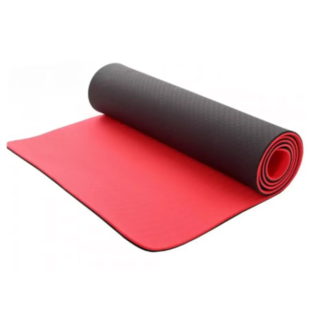 Килимок для фітнесу Ecofit MD9012 двошаровий TPE 183 х 61 х 0,6 см Червоний/чорний (К00026951)