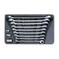 KING TONY ratchet wrench 12 pcs., 10-19 mm and adapters for 1/4", 3/8", 1/2" (9-10112MR)