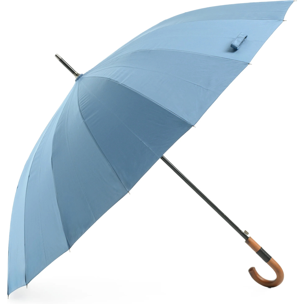 Парасоля Krago тростина PRIME з дерев''яною ручкою синя (umb-16-002)