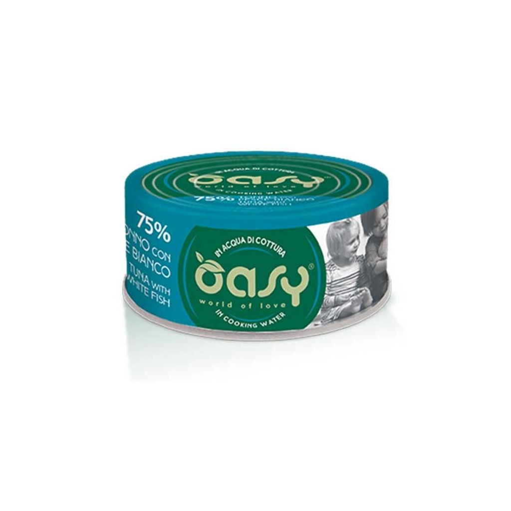 Консерви для котів OASY Wet More Love з тунцем та білою рибою 70 г (8053017344904)