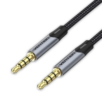 Кабель мультимедійний 3.5mm M to 3.5mm M 0.5m (4pin) gray Vention (BAQHD)