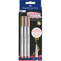 Set of Faber-Castell thin markers for decoration Goldfaber Creative Marker Metallic, 3 colors, thickness 1.5 mm (33003)
