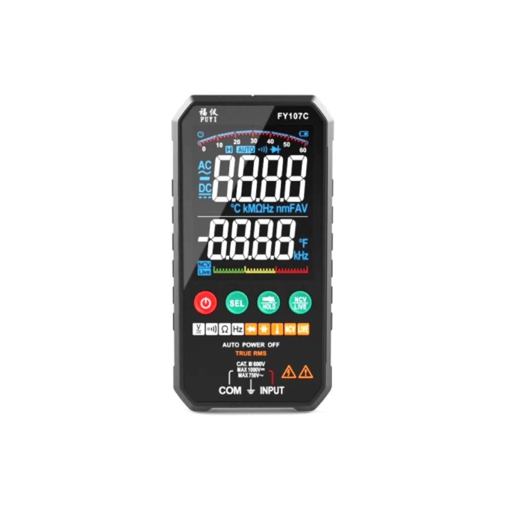 Цифровий мультиметр Fuyi FY107C, V, A, Ω, C, F, температура, тест діодів, ємність (FY107C)