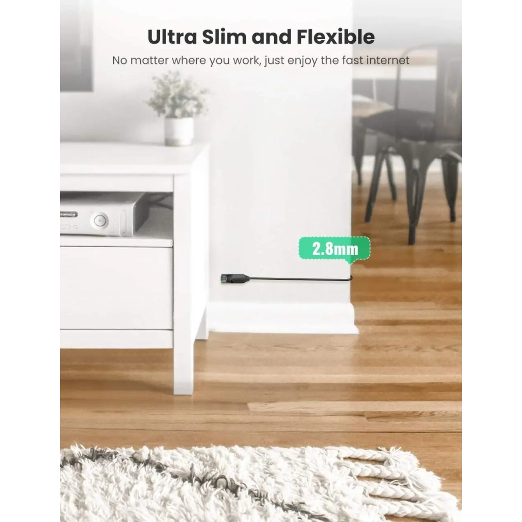 Патч-корд 0.5м, U/UTP CAT 6A Copper Ethernet Cable тонкий(діаметр 2.8мм) NW122 Black Ugreen (70331) Патч-корд 0.5м, U/UTP CAT 6A Copper Ethernet Cable тонкий(діаметр 2.8мм) NW122 Black Ugreen (70331)