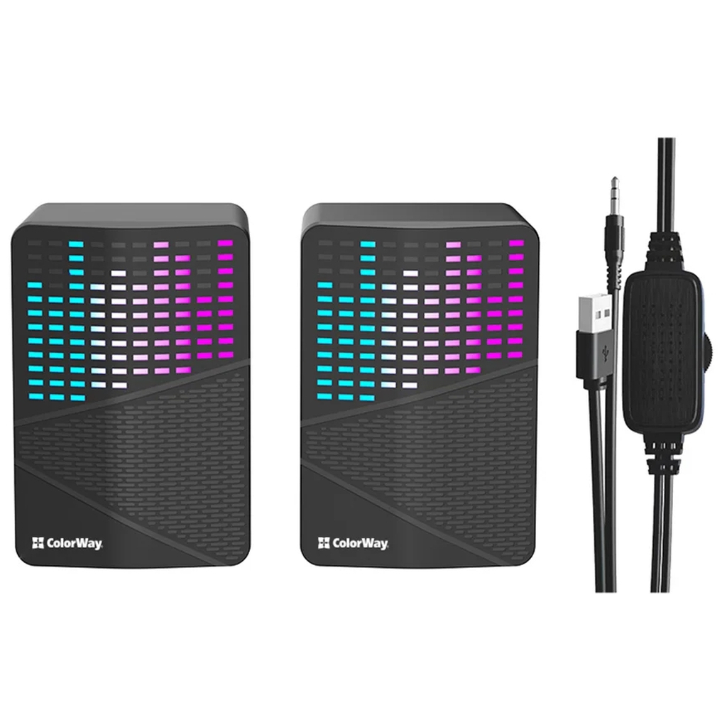 Акустична система ColorWay SoundWave 2.0 RGB USB Black (CW-SPU06BK) Акустична система ColorWay SoundWave 2.0 RGB USB Black (CW-SPU06BK)