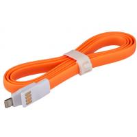 Дата кабель магнитный USB 2.0 -> Lightning Or 1м оранжевый /Retail LogicPower (4101)