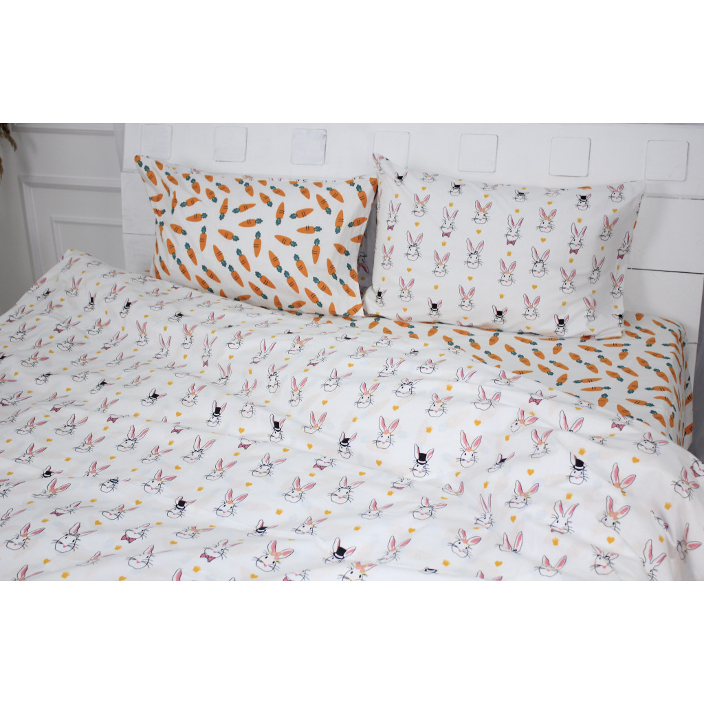 Постільна білизна MirSon Бязь Ranforce Elite 17-0529 Bunnies white 110х140 (2200004659930)